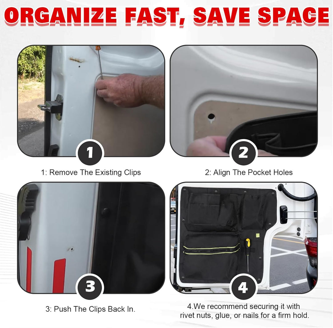Scheunentor-Aufbewahrungsorganizer kompatibel mit VW T4 1990-2003, 2 Pcs Scheunentür Lagerorganisato