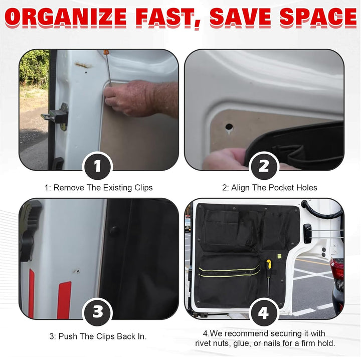 Scheunentor-Aufbewahrungsorganizer kompatibel mit VW T4 1990-2003, 2 Pcs Scheunentür Lagerorganisato