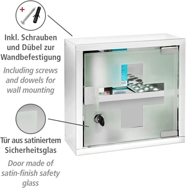 WENKO Medikamentenschrank, Weiss, 25 x 12 x 25 cm 25 x 25 x 12 cm, 25 x 25 x 12 cm