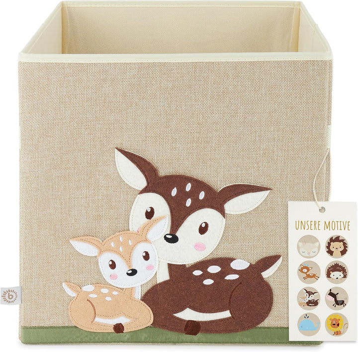 Bieco Aufbewahrungsbox Kinder Rehe | Kinderzimmer Aufbewahrung | Kallax Einsatz Kinder Spielzeug Auf