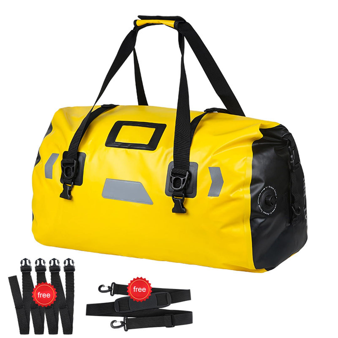 Shkalacar PVC Motorrad Tasche, Wasserdichter Motorrad Satteltaschen mit Vier Gurte, reflektierende W