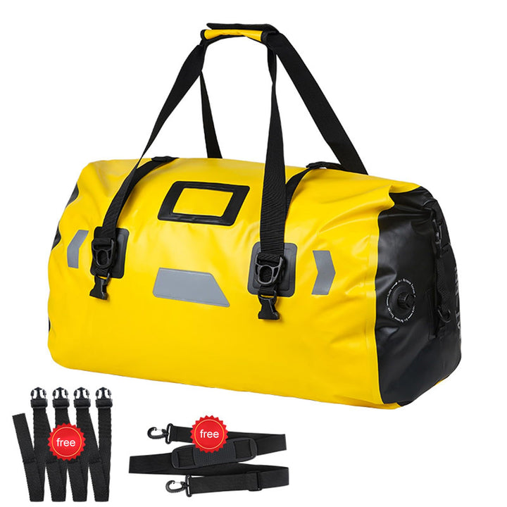 Shkalacar PVC Motorrad Tasche, Wasserdichter Motorrad Satteltaschen mit Vier Gurte, reflektierende W