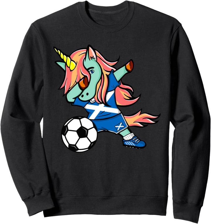 Dabbing Unicorn Schottland Fussball - Schottische Flagge Sweatshirt