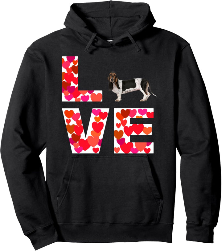 Design "Love Basset Dog" Pullover Hoodie