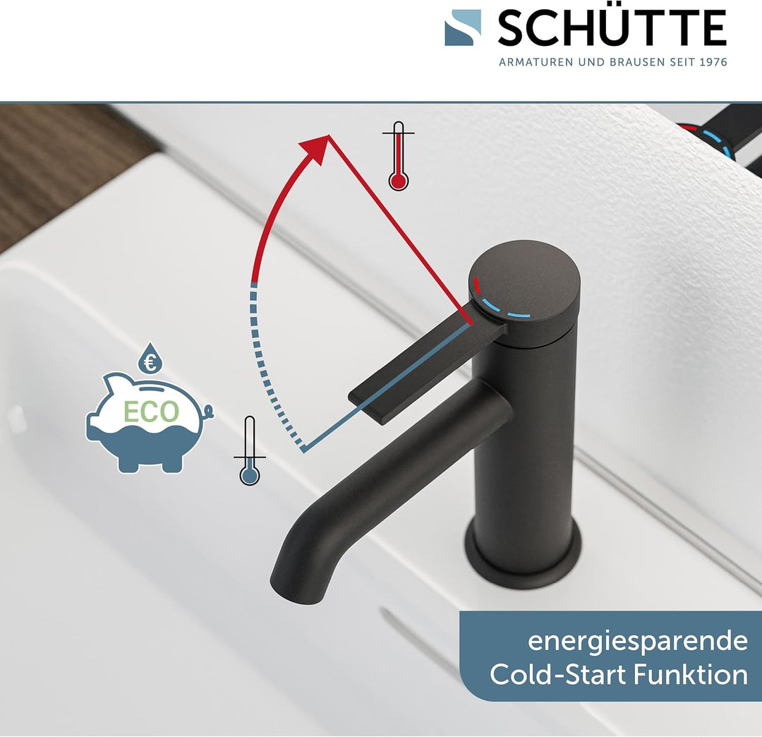 SCHÜTTE Waschtischarmatur LOS ANGELES 33106, Wasserhahn Bad mit Ablaufgarnitur, Armatur Badezimmer,
