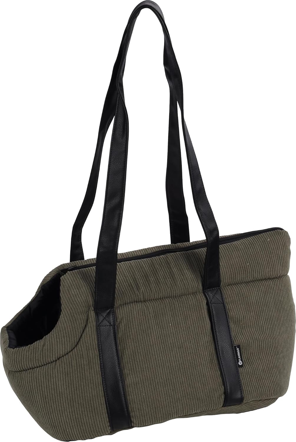 Hundetasche - Tragetasche Alessia Grün – 46x23x25cm – Polyester mit Rippcord – Öffnung Oben – heraus
