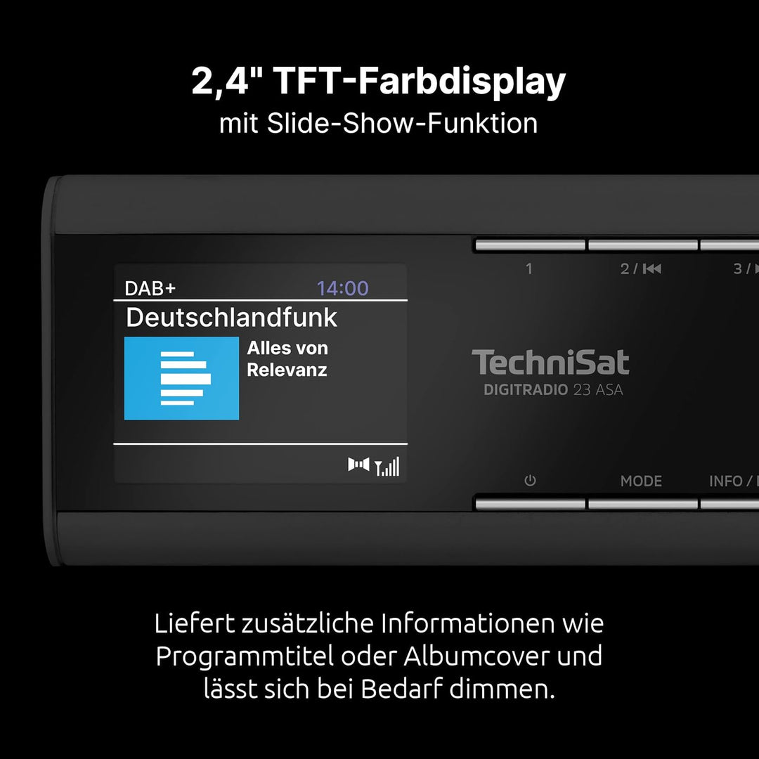 TechniSat DIGITRADIO 23 ASA – Küchen Unterbauradio mit ASA DAB+ &amp; Farbdisplay Schwarz, DAB+ &amp; Farbdi