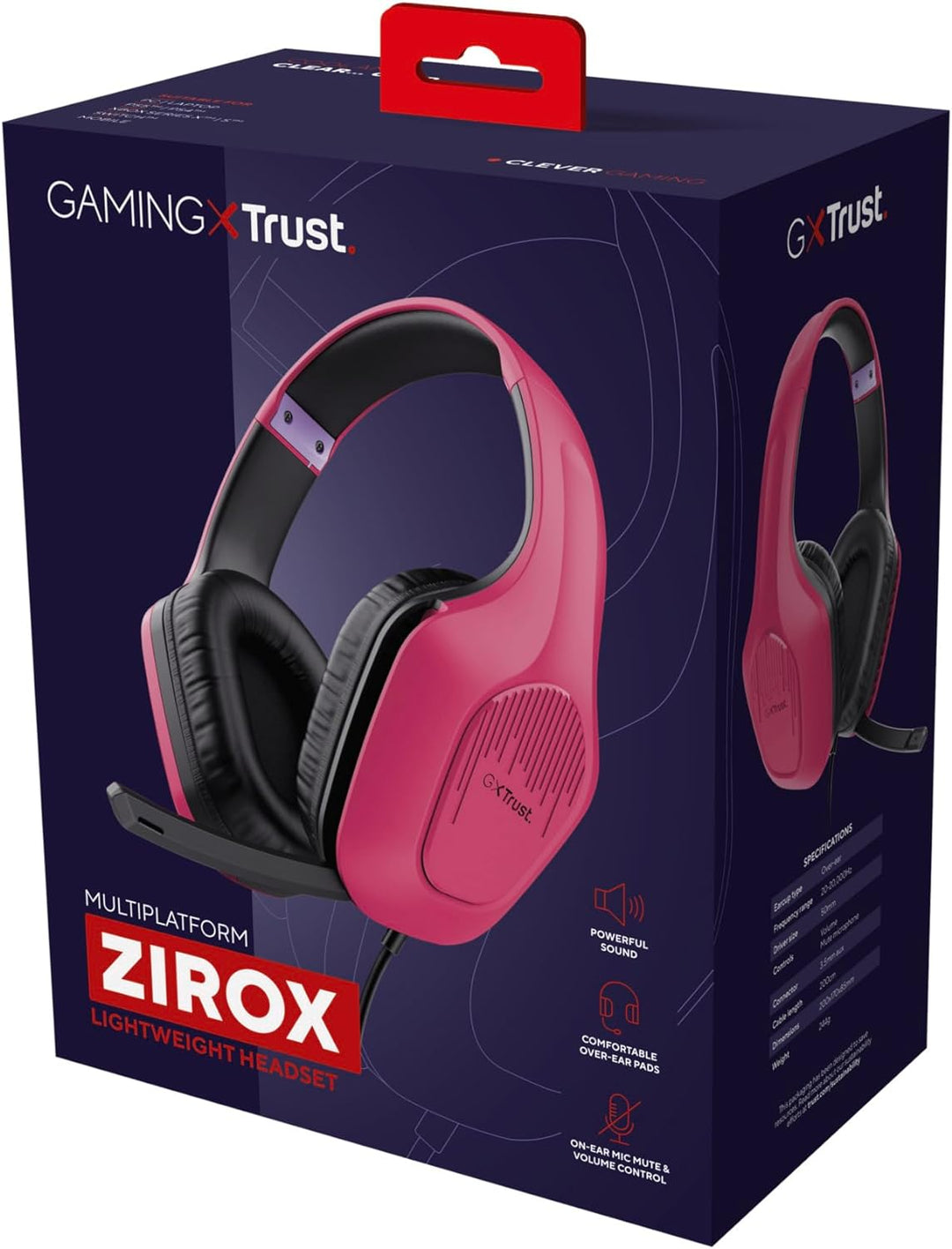 Trust Gaming GXT 415P Zirox Leichtes Gaming Headset mit 50-mm-Treiber für PC, Xbox, PS4, PS5, Switch