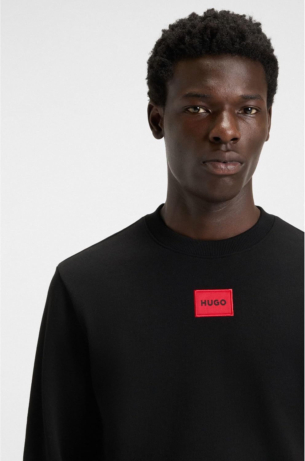 HUGO Herren Diragol212 Regular-Fit Sweatshirt aus Baumwoll-Terry mit Logo-Etikett XS Black1, XS Blac