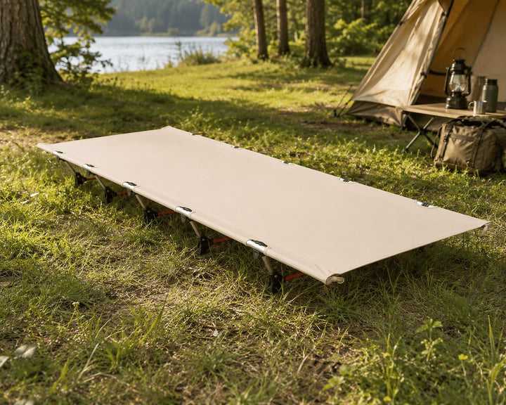 MidGard hochwertiges Feldbett, ultraleichtes Outdoorbett, klappbares Campingbett aus Aluminiumlegier