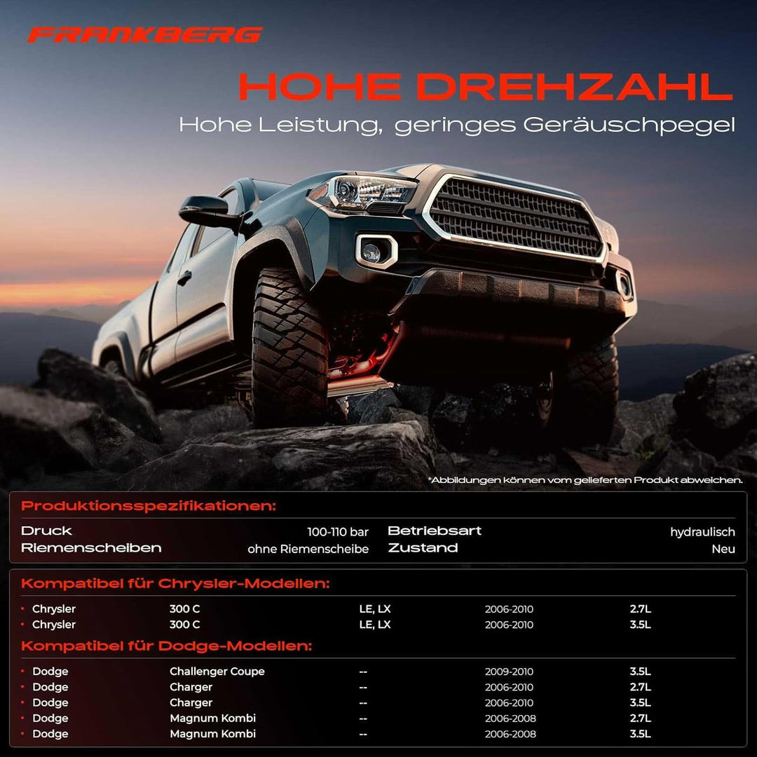 Frankberg Servopumpe Hydraulisch Lenkung Kompatibel mit 300C LX 2.7L-3.5L 2006-2010 Challenger 3.5L