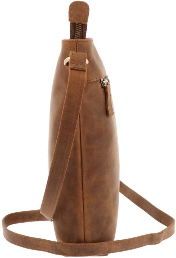 More Than Hip Bryony Schultertasche Damen - Vintage Umhängetasche aus Öko Leder Damentasche Crossbod