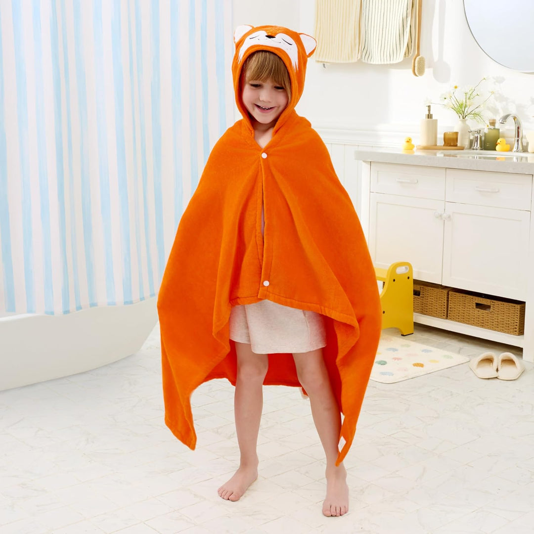 Joiedomi Fuchs-Badeponcho Kinder Kapuzenhandtuch für Kinder–aus 100% Baumwolle –Badetuch für Kinder