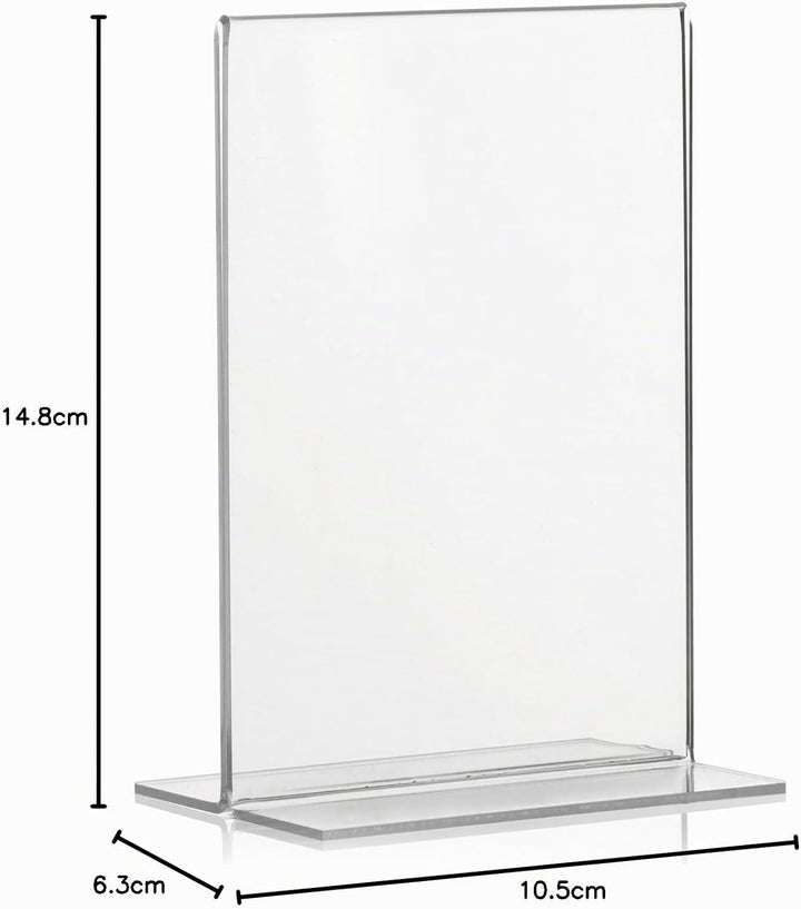 5 Stück DIN A6 Werbeaufsteller, T-Ständer, T-Aufsteller im Hochformat, Tischaufsteller aus original