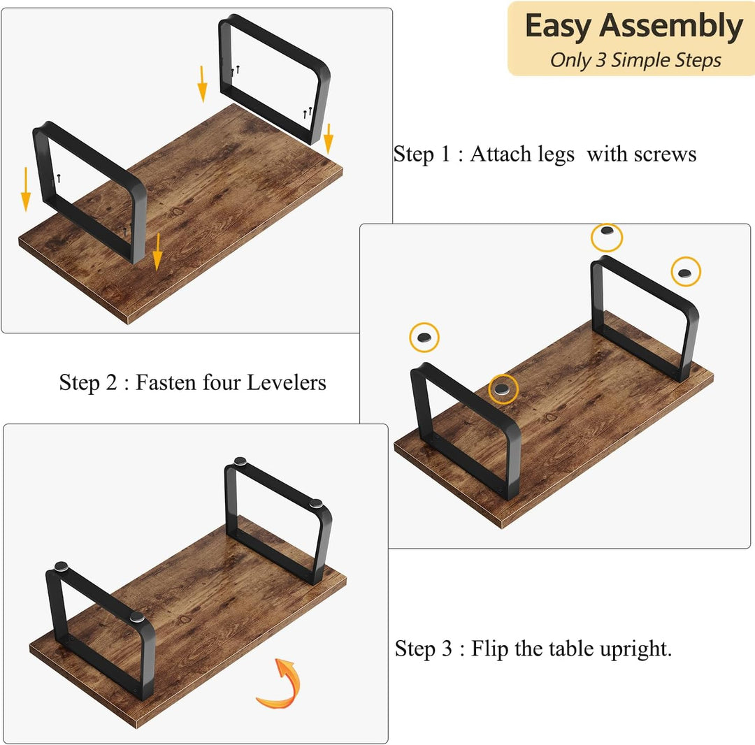 HSH Couchtisch Holz Tisch Wohnzimmertisch aus Holz Metallgestell Industrie Design für Wohnzimmer Bei