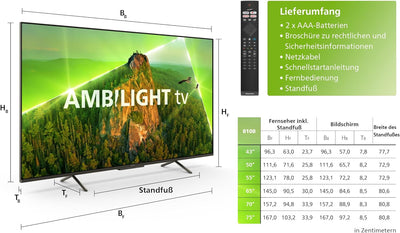 Philips Smart TV | 55PUS8108/12 | 139 cm (55 Zoll) 4K UHD LED Fernseher | 60 Hz | HDR | Dolby Vision