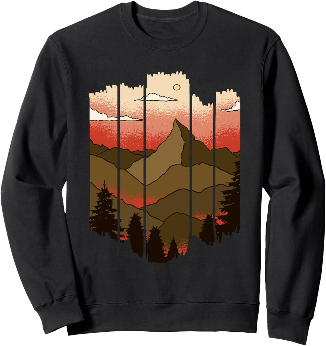 Natur Berglandschaft künstlerische Grafik Sweatshirt
