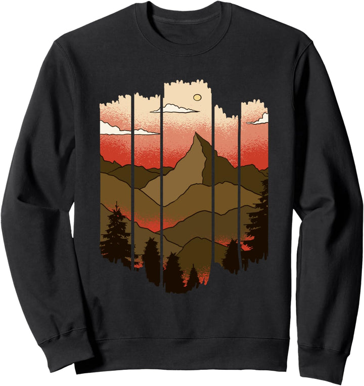 Natur Berglandschaft künstlerische Grafik Sweatshirt
