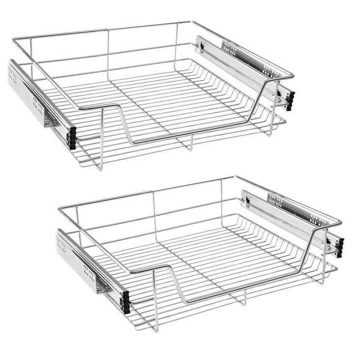 HENGMEI 2x Küchenschrank Teleskopschublade 60cm Schrankauszug Ausziehbare Ablage Küchenschubladen Or