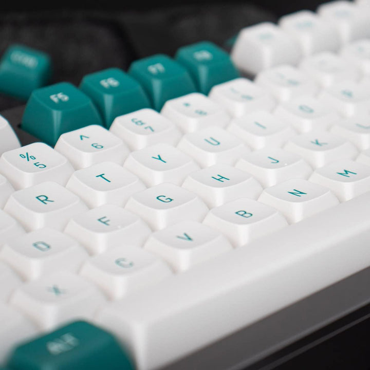 mintcaps dunkelgrünes weisses Tastenkappen-Set 150 Tasten MSA-Profil Double Shot ISO/ANSI-Layout für