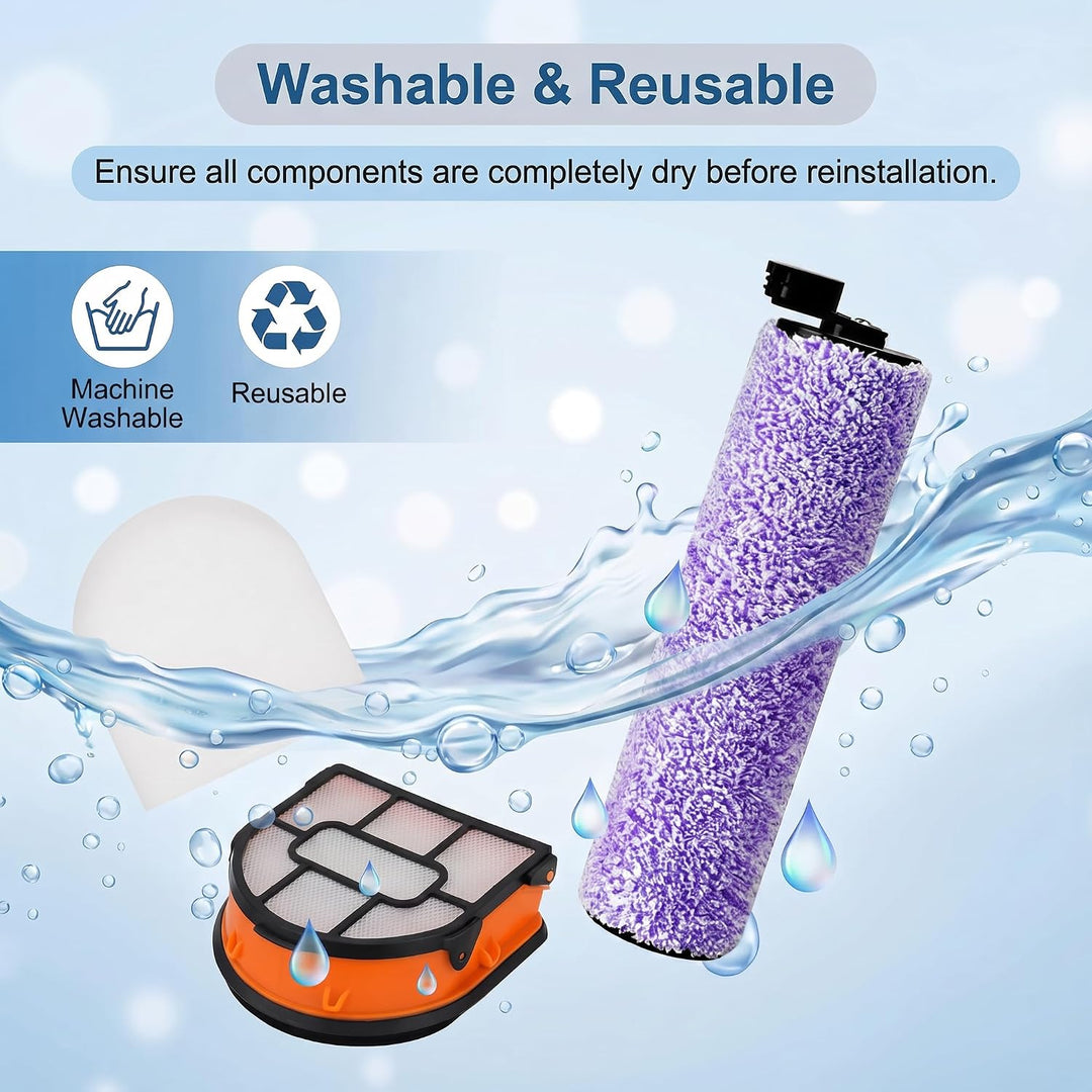 Ersatz Bürstenrolle und Filter-Kit für Shark HydroVac WD101 WD201 WD100 Staubsauger, kompatibel mit