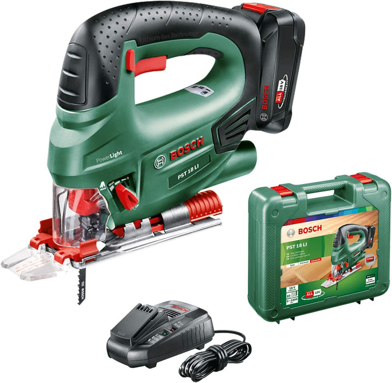 Bosch Akku Stichsäge PST 18 LI (1 Akku, 18 Volt System, im Koffer) PST 18 LI I 1 Akku I im