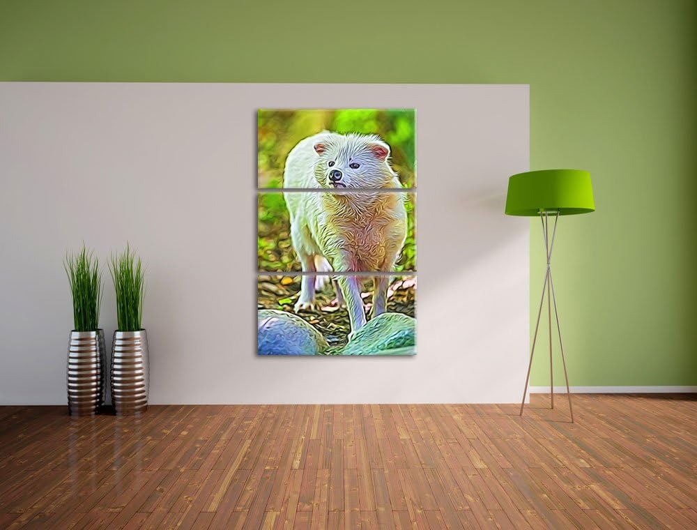 niedlicher Polarfuchs NewArt 3-Teiler Leinwandbild 120x80 Bild auf Leinwand, XXL riesige Bilder fert