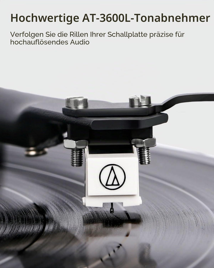 1 BY ONE HiFi Bluetooth Plattenspieler mit USB-Anschluss MM System 33/45 U/min Auto-Stopp und Phono-
