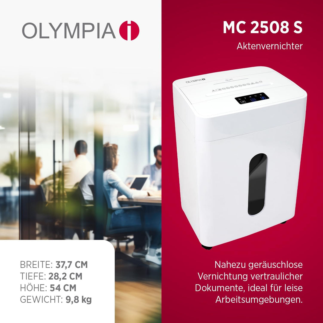 Olympia MC 2508 S Aktenvernichter | Papierschredder Aktenvernichter & Paper Shredder für Dokumente |