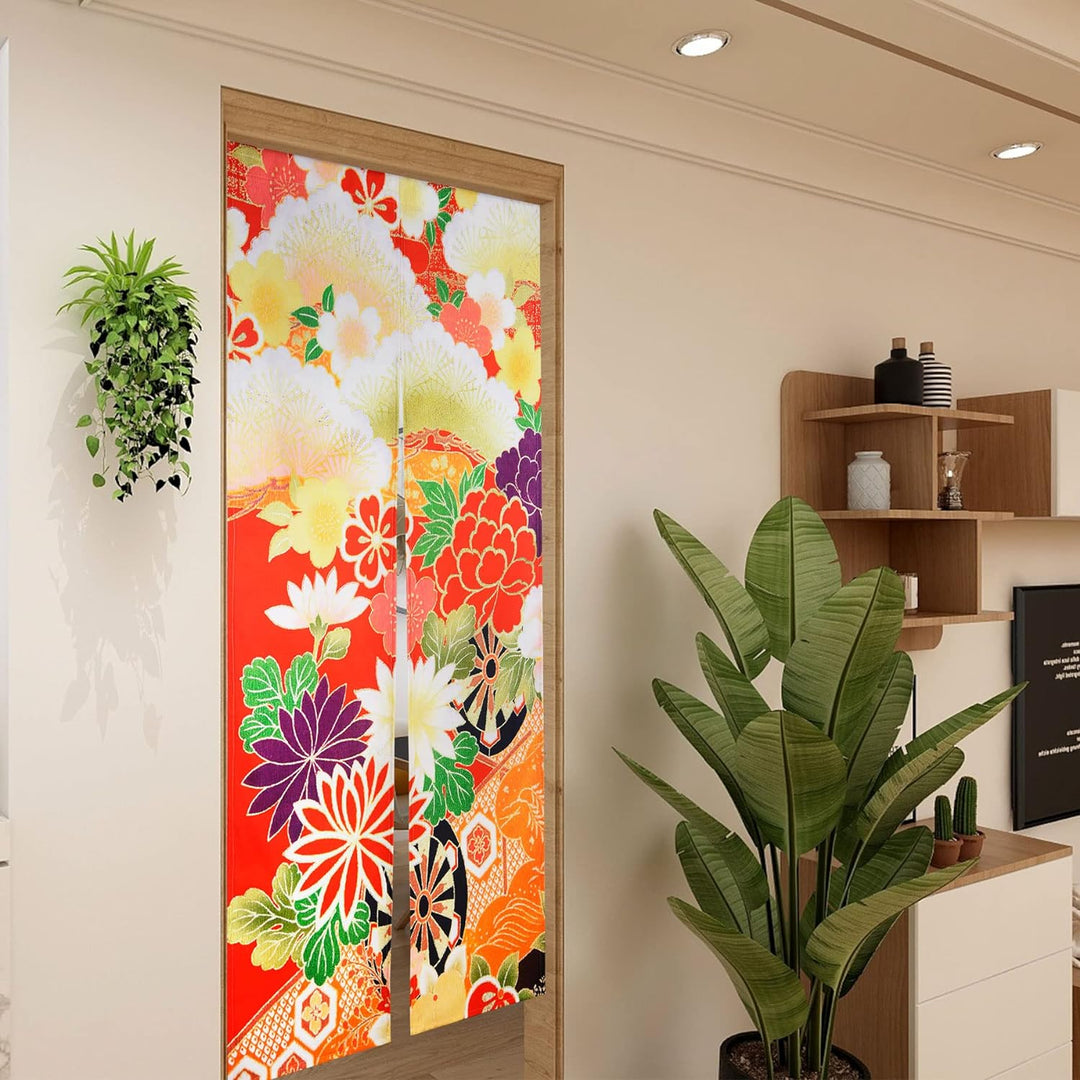LIGICKY Japanischer Stil dick Leinen Noren Lang Vorhang TürVorhang Raumteiler Tapisserie für die Hei