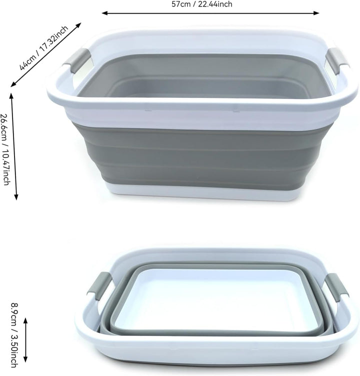 SAMMART 41L Set of 2 Collapsible Laundry Basket (Grau, 2) Grau 2, Grau 2