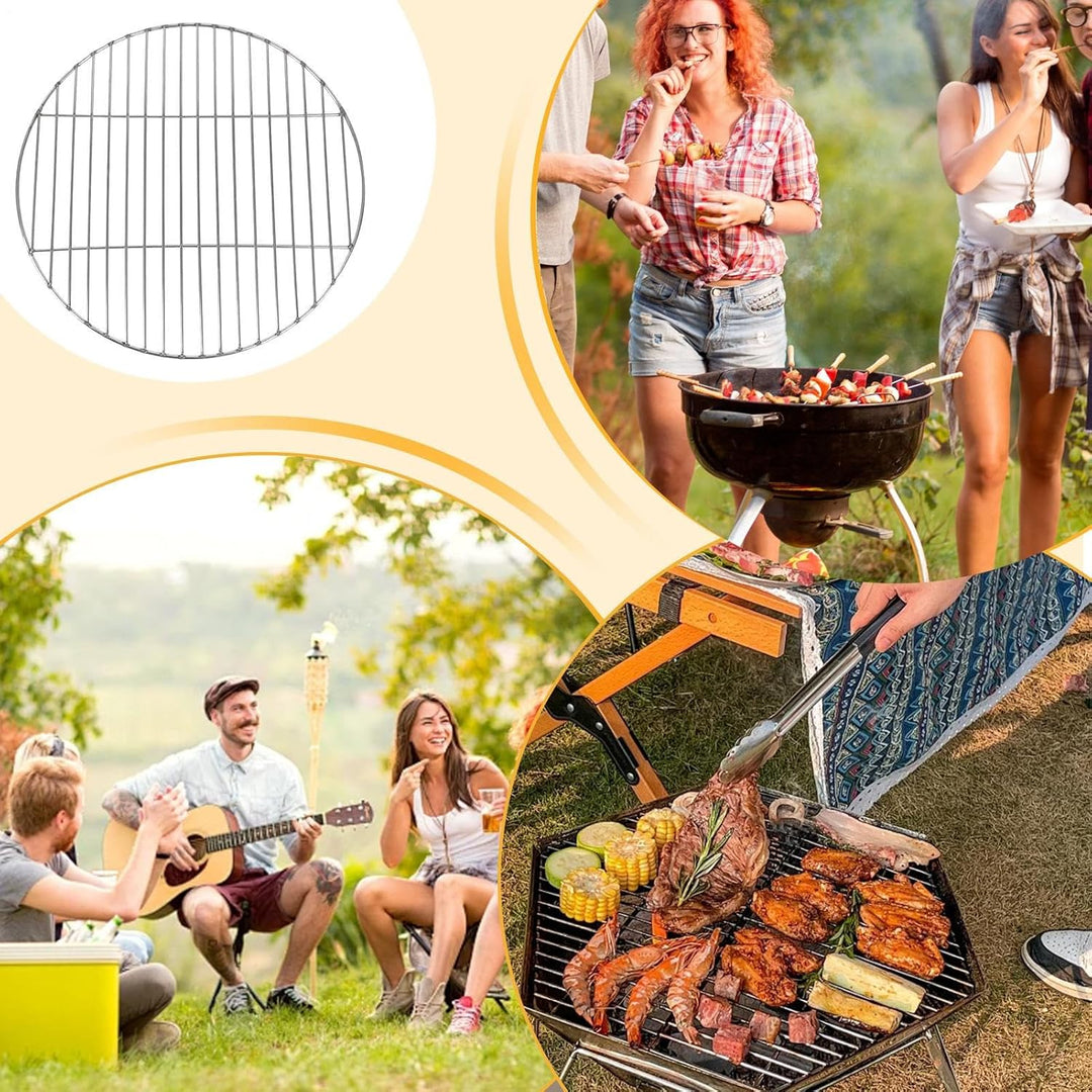 Runder Edelstahl Grillrost 33cm/38cm, BBQ Grillgitter Edelstahl Backblech Für Camping, Picknick, Gar