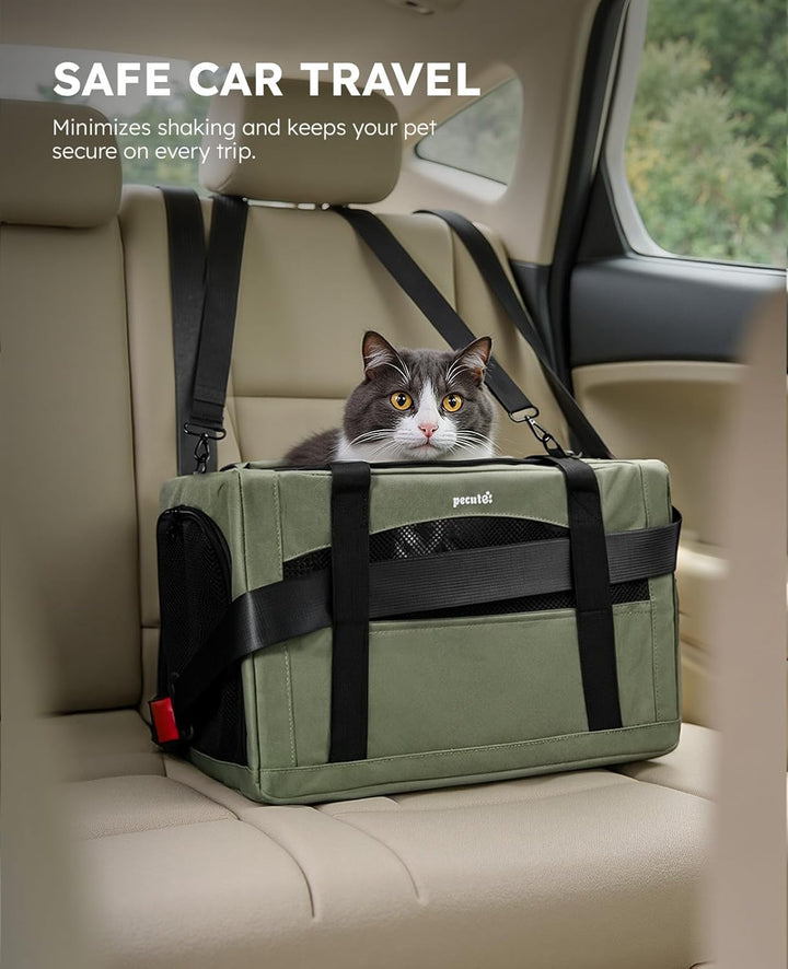 pecute Katzentasche Transporttasche Stabiler Halt Haustier Tragetasche, Transportbox Katze Leicht, F