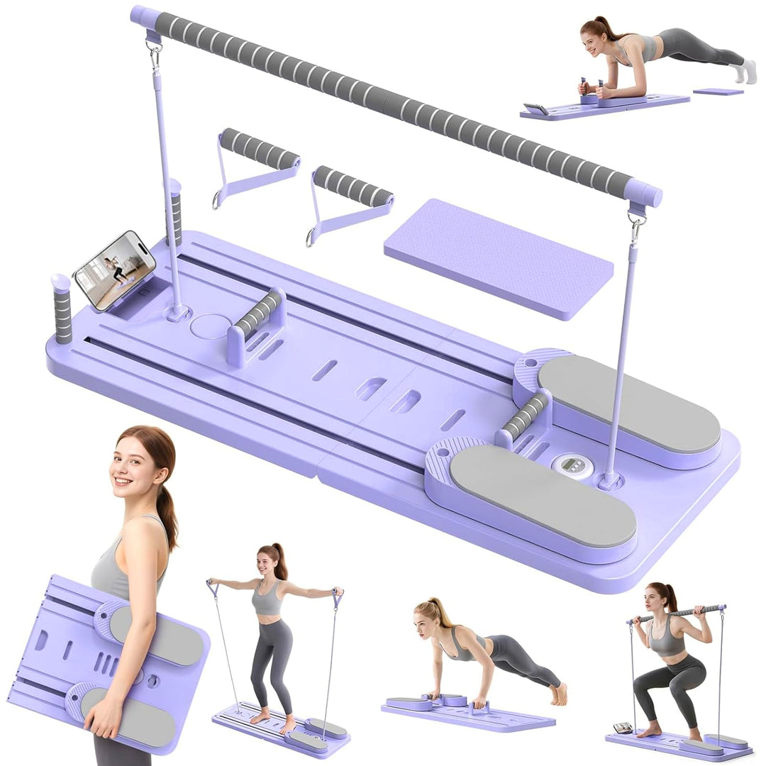 Pilates Board 2026 Upgraded, Multifunktionales Pilates Reformer Set für Zuhause, Faltbare Pilates Re