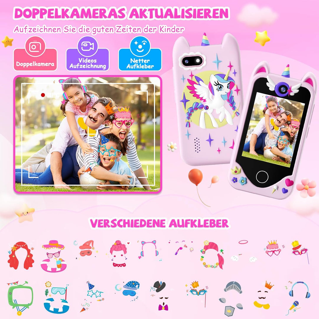 Kinder Handy Smartphone Mädchen Geschenke - Weihnachten Geburtstag Geschenke ab 3 4 5 6 Jahre Mädche