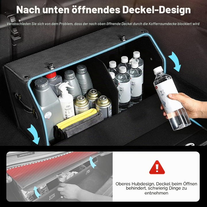 Ergocar Kofferraum Organizer, Faux Gewebtes Wildleder Autotasche Auto Kofferraum Box, Zusammenklappb