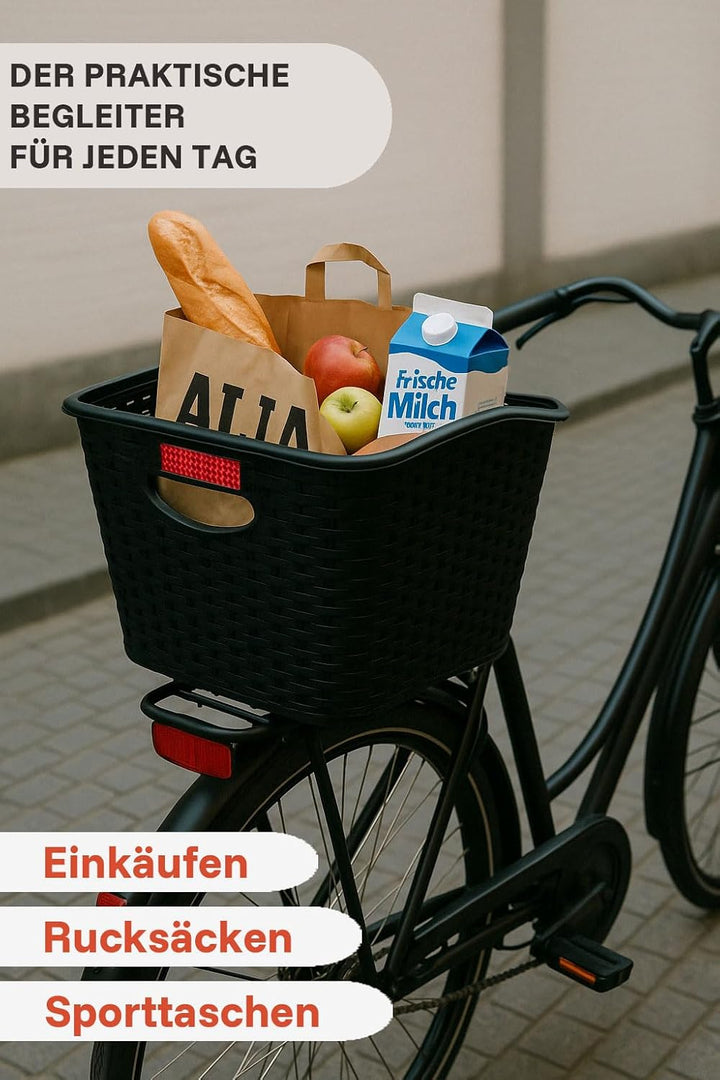 PEUZ 27L Unisex Fahrradkorb hinten Gross zum Transport von Gepäck Stabiles Kunststoffnetz, wetterfes