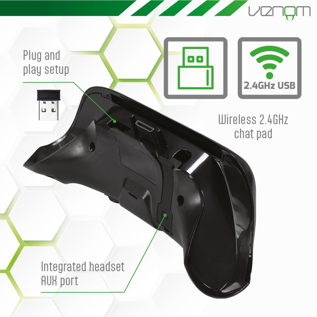 Venom Xbox-Controller-Tastatur Chatpad | Kabelloses QWERTY mit Headset-Anschluss