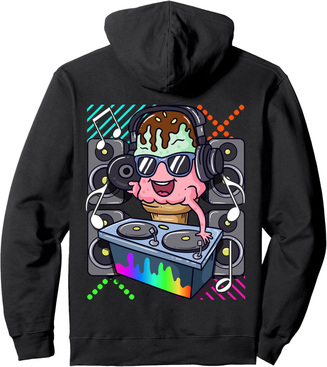 Eis DJ Dance Music Plattenspieler Hip Hop Rap House Pullover Hoodie