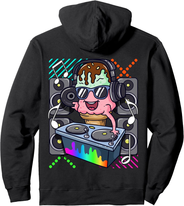 Eis DJ Dance Music Plattenspieler Hip Hop Rap House Pullover Hoodie