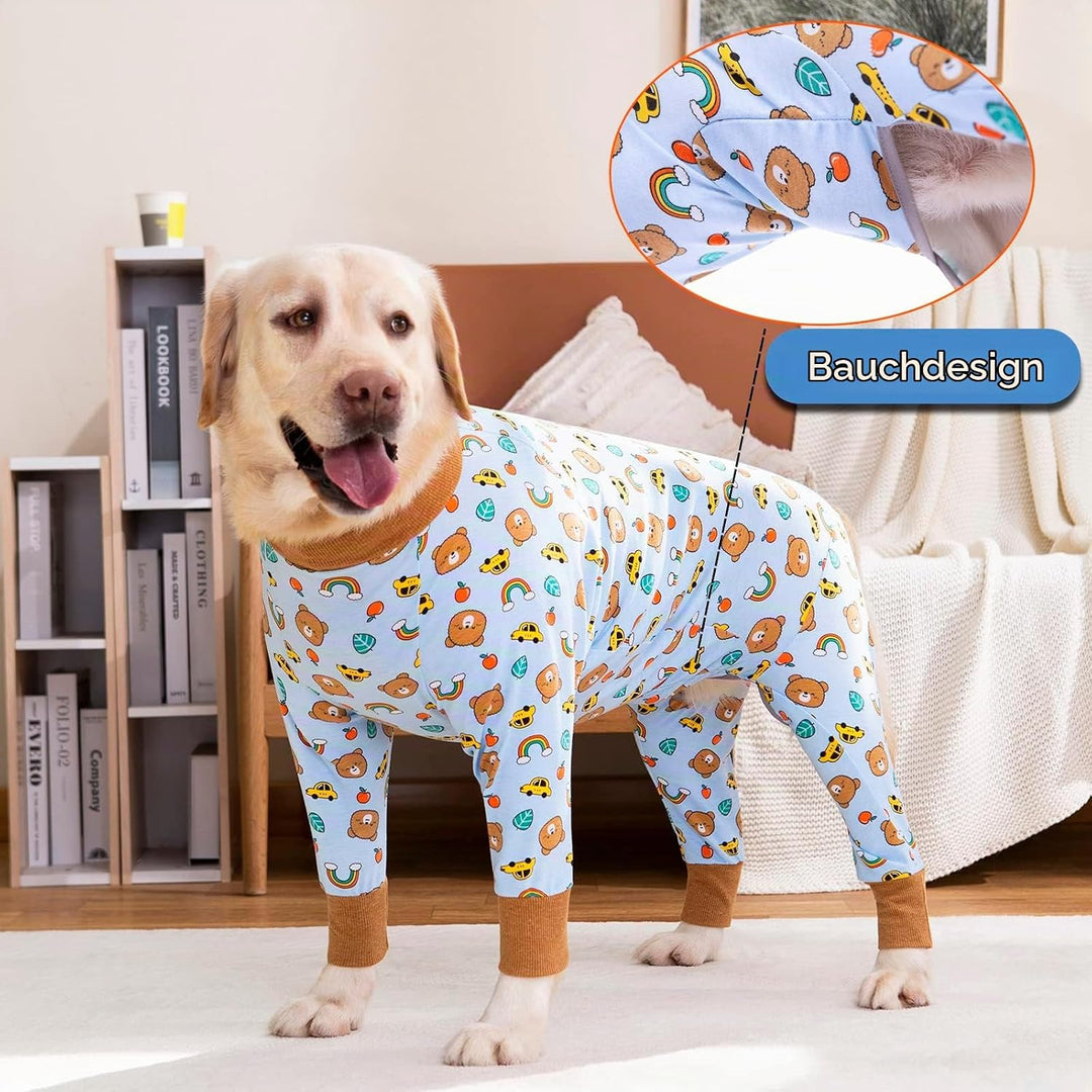 Yeapeeto Einteiler für Hunde, zur Erholung, für grosse und mittelgrosse Hunde, Schlafanzug, Ganzkörp