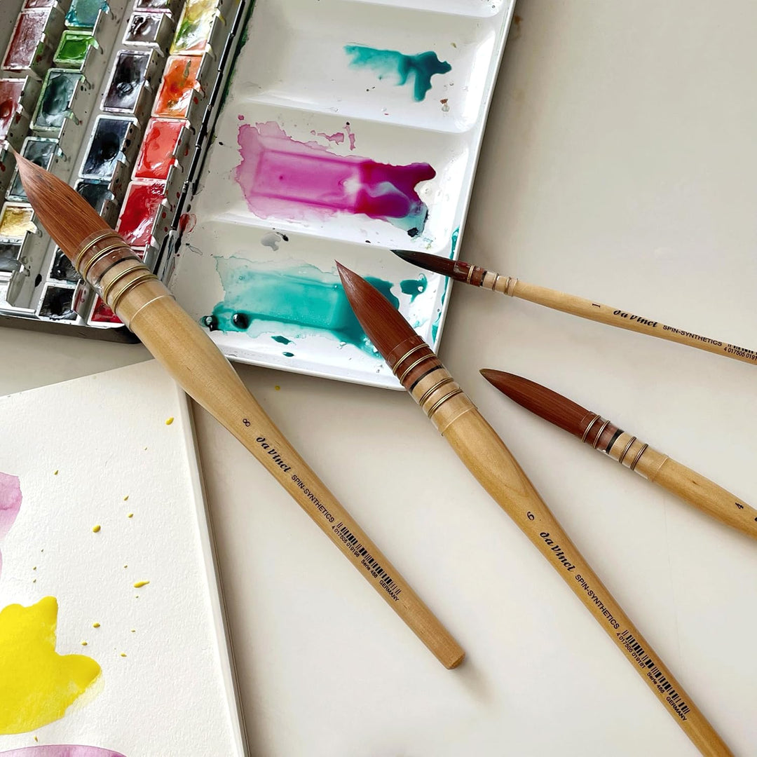 da Vinci Watercolor Series 488 CosmoTop Spin Pinsel, runde Synthetik mit lackiertem Naturgriff, Grös