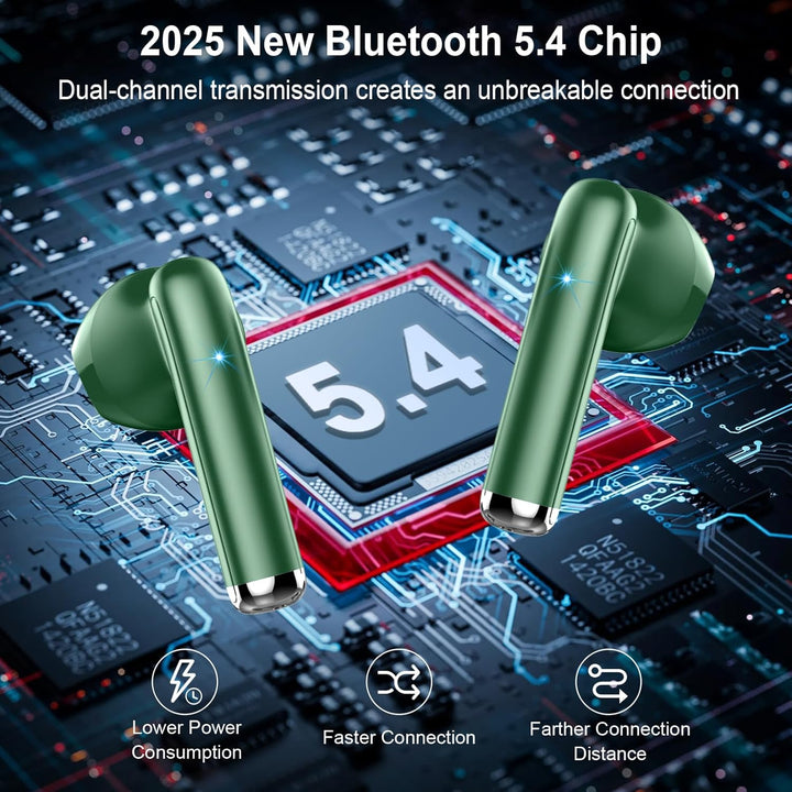 Drsaec Bluetooth 5.4 Kopfhörer, 2025 Neu In Ear Kopfhörer Kabellos Bluetooth 6D Tiefer Bass Kabellos