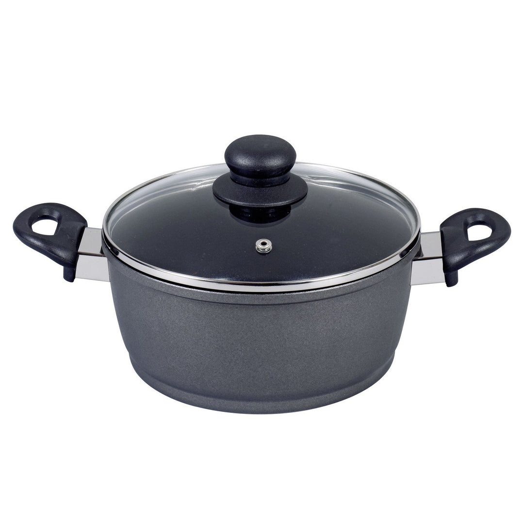 Krüger LUENING-0021 Aluguss Fleischtopf mit Glasdeckel Potsdam 20 cm, 20 cm