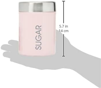 Premier Housewares Joni Aufbewahrung Kanister, rund, 10 x 10 x 13 cm Hellrosa, Hellrosa