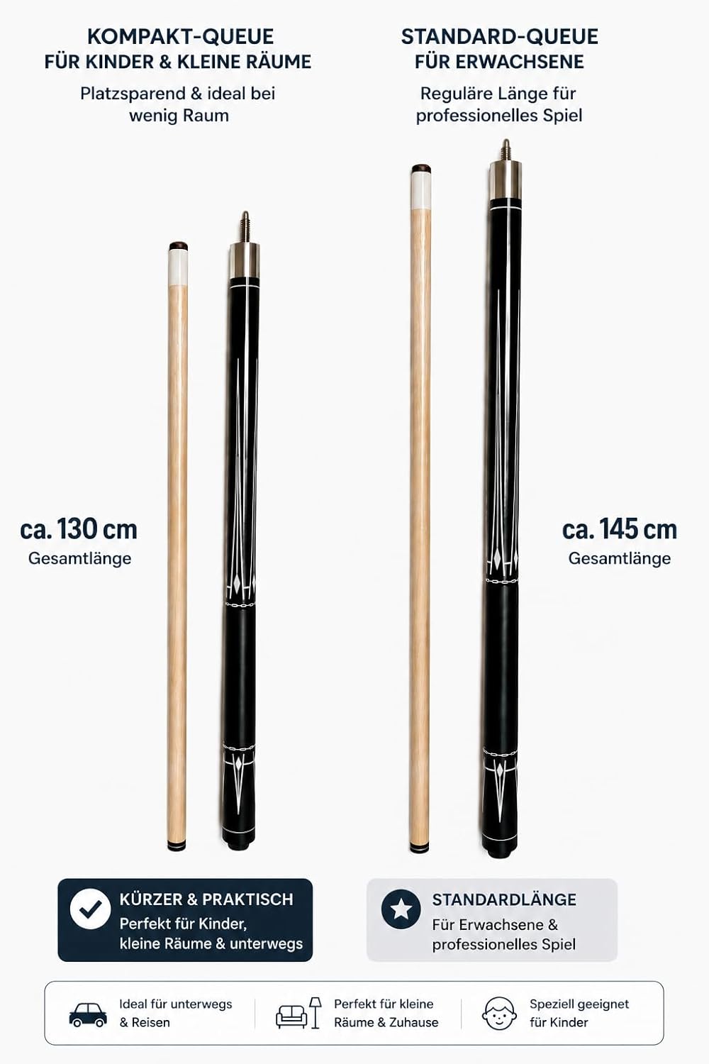 John West Pool Billardqueue Junior 2-teilig 130 cm