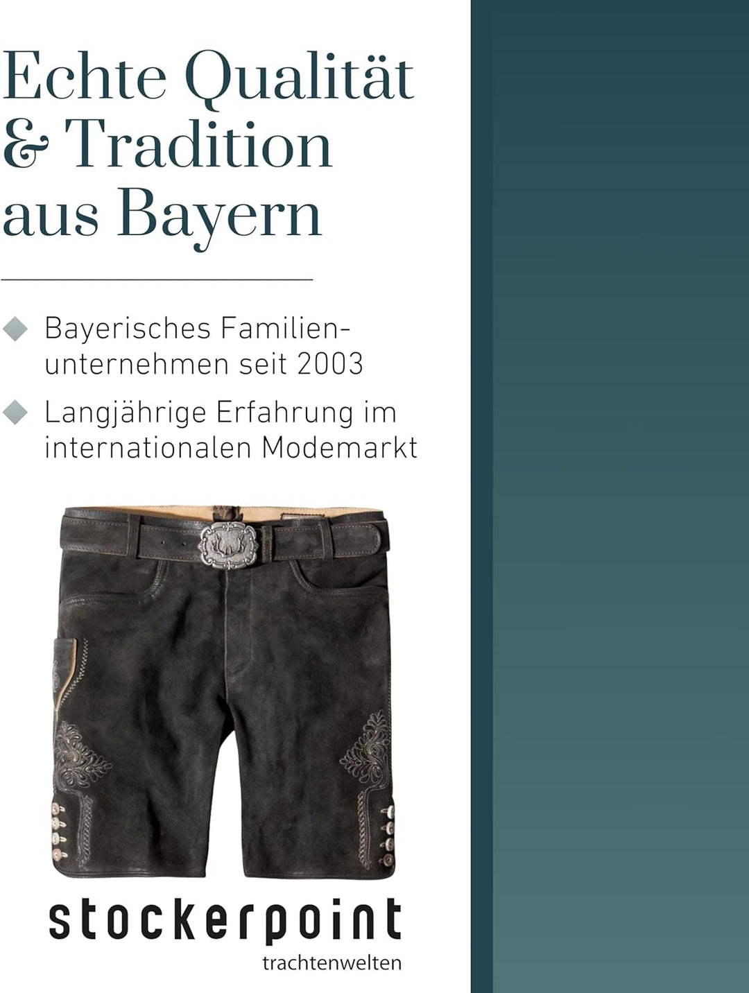 Stockerpoint Herren Lederhose Corbi4 I Grösse 44-64 I Bequeme Trachtenhose in edler Hirschoptik inkl