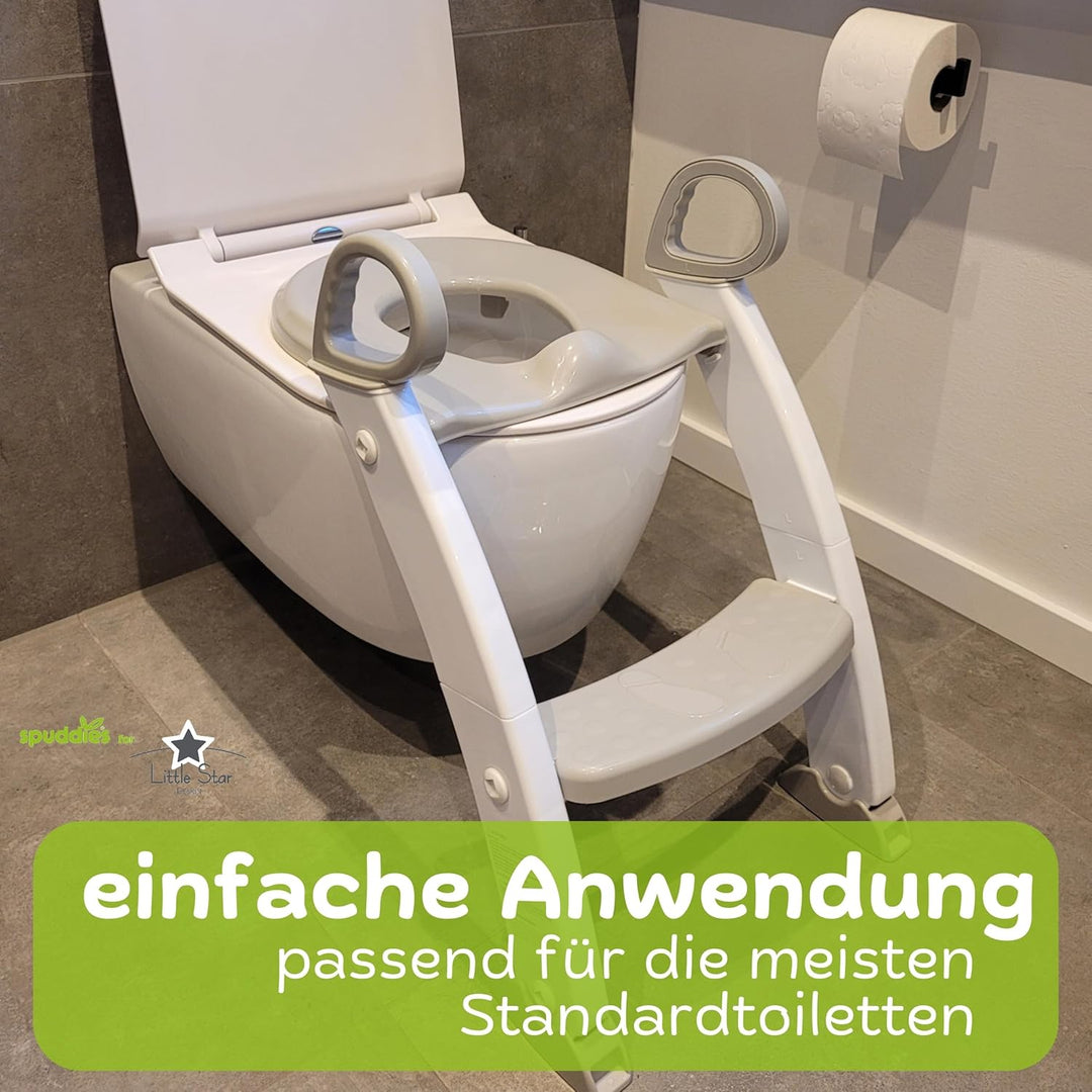 Spuddies Toilettenleiter, Kinder Toilettensitz mit Leiter, Toilettentrainer mit Treppe, klappbar, 1