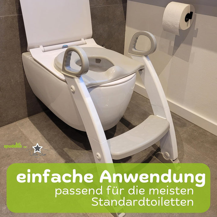 Spuddies Toilettenleiter, Kinder Toilettensitz mit Leiter, Toilettentrainer mit Treppe, klappbar, 1