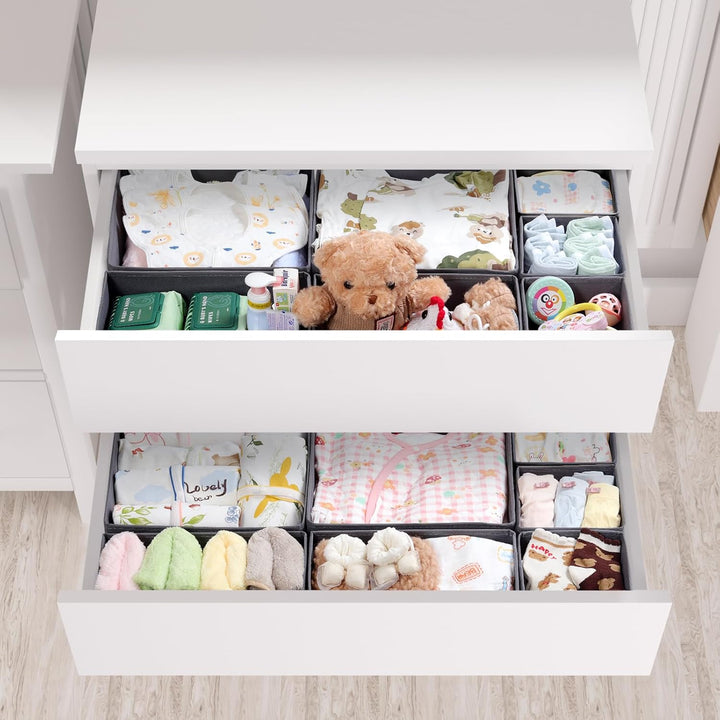 ORLISA 14er Set Schubladen Organizer kompatibel mit MALM andere Kommoden, Faltbare Aufbewahrungsboxe